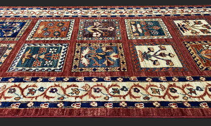 Afghan Turkaman weave, Garden design 395x80cm | Rug# 23991