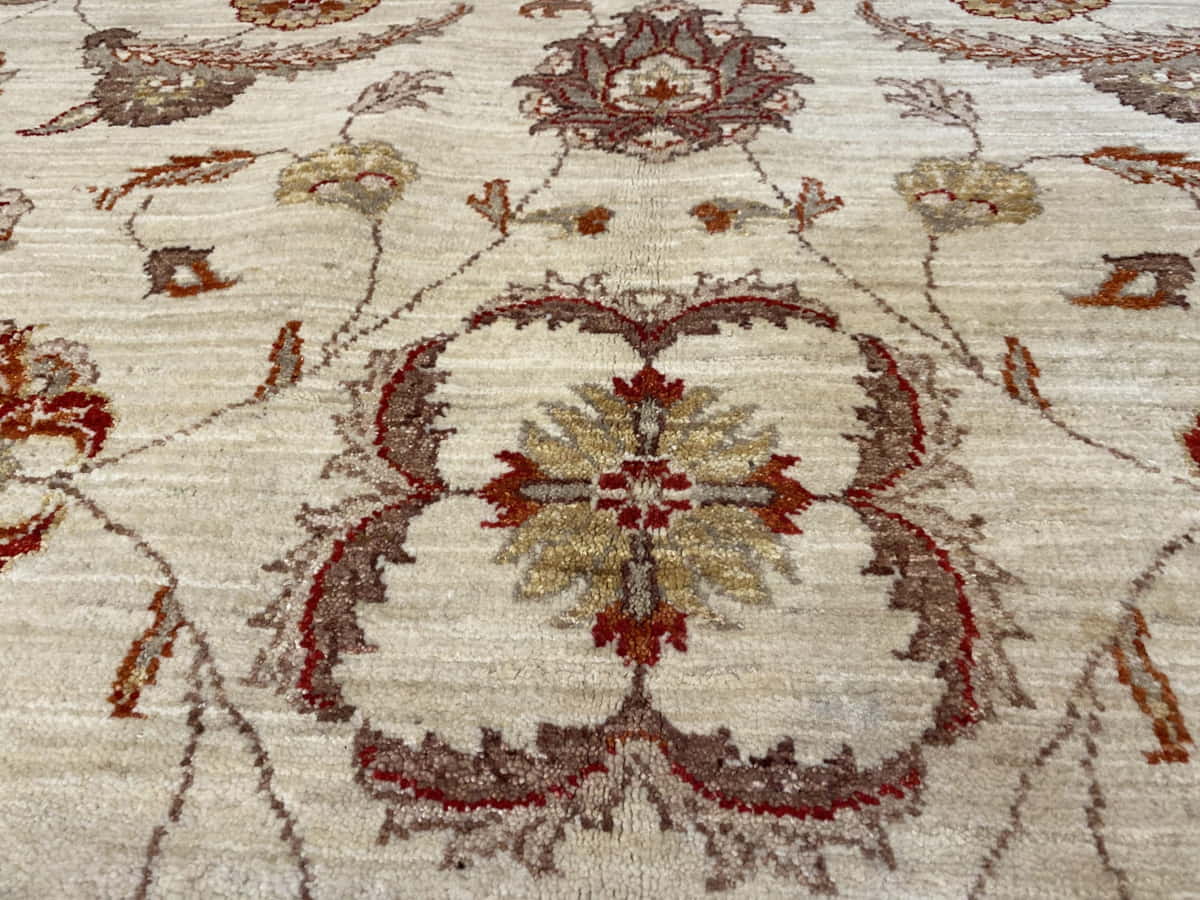 Afghan Turkaman weave in 19th c Ziegler Design 281x186cm | Rug# 24262