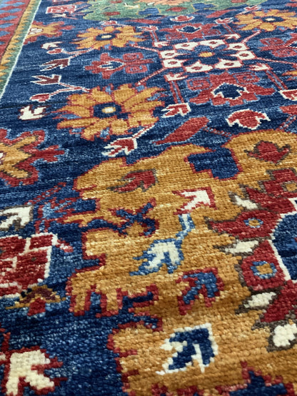 Afghan Turkaman weave in 19th century Caucasian design 482x82cm | Rug# 24311