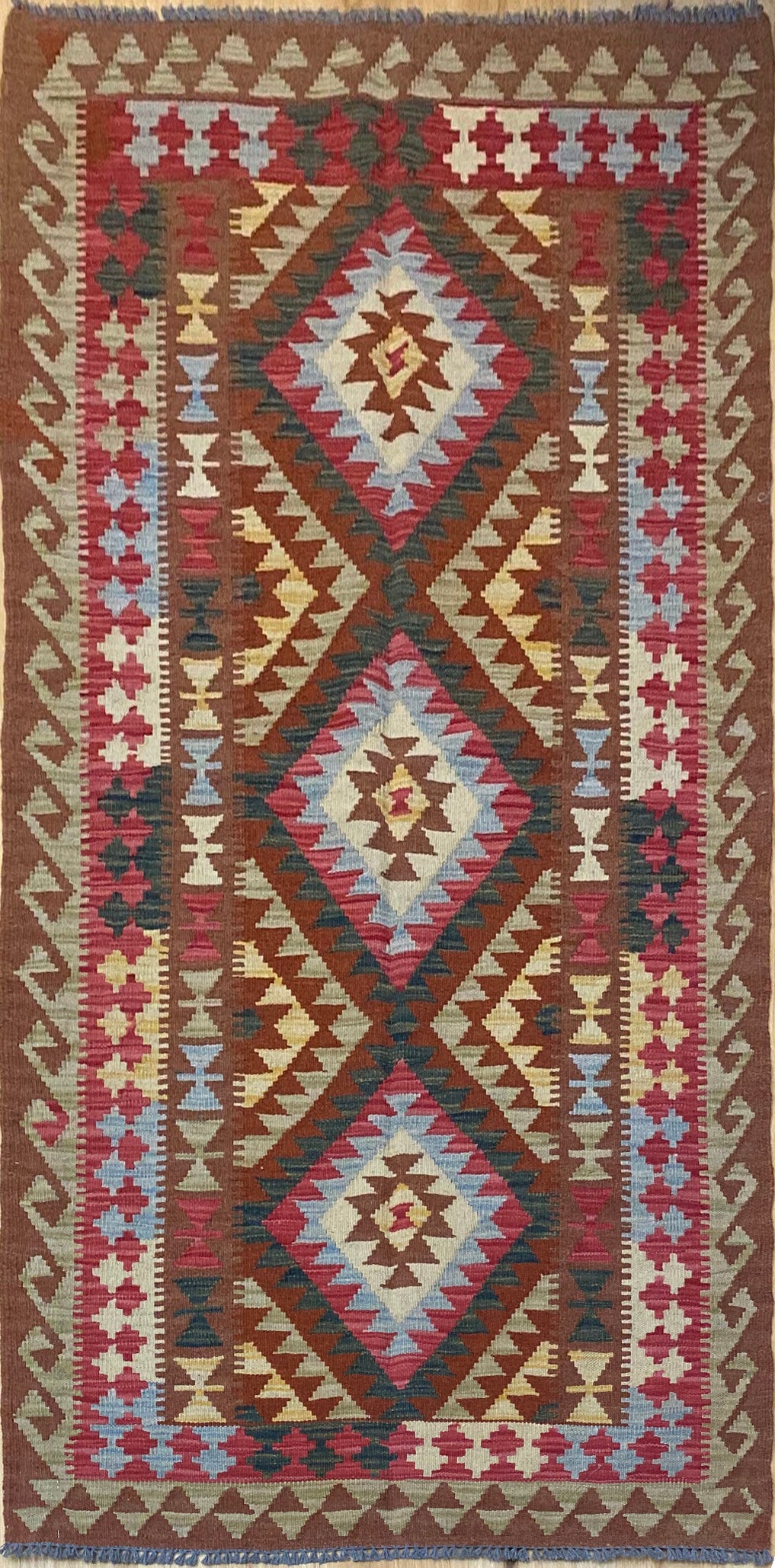 Afghan Flatweave Kilim 204x101cm | Rug# 24397