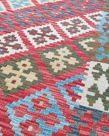 Afghan flatweave Kilim 200x105cm | Rug# 24567