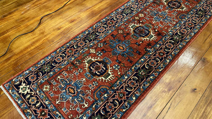 Afghan Turkaman weave, 19th-century Heriz inspired 296x84cm | Rug# 24955