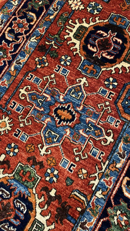 Afghan Turkaman weave, 19th-century Heriz inspired 296x84cm | Rug# 24955