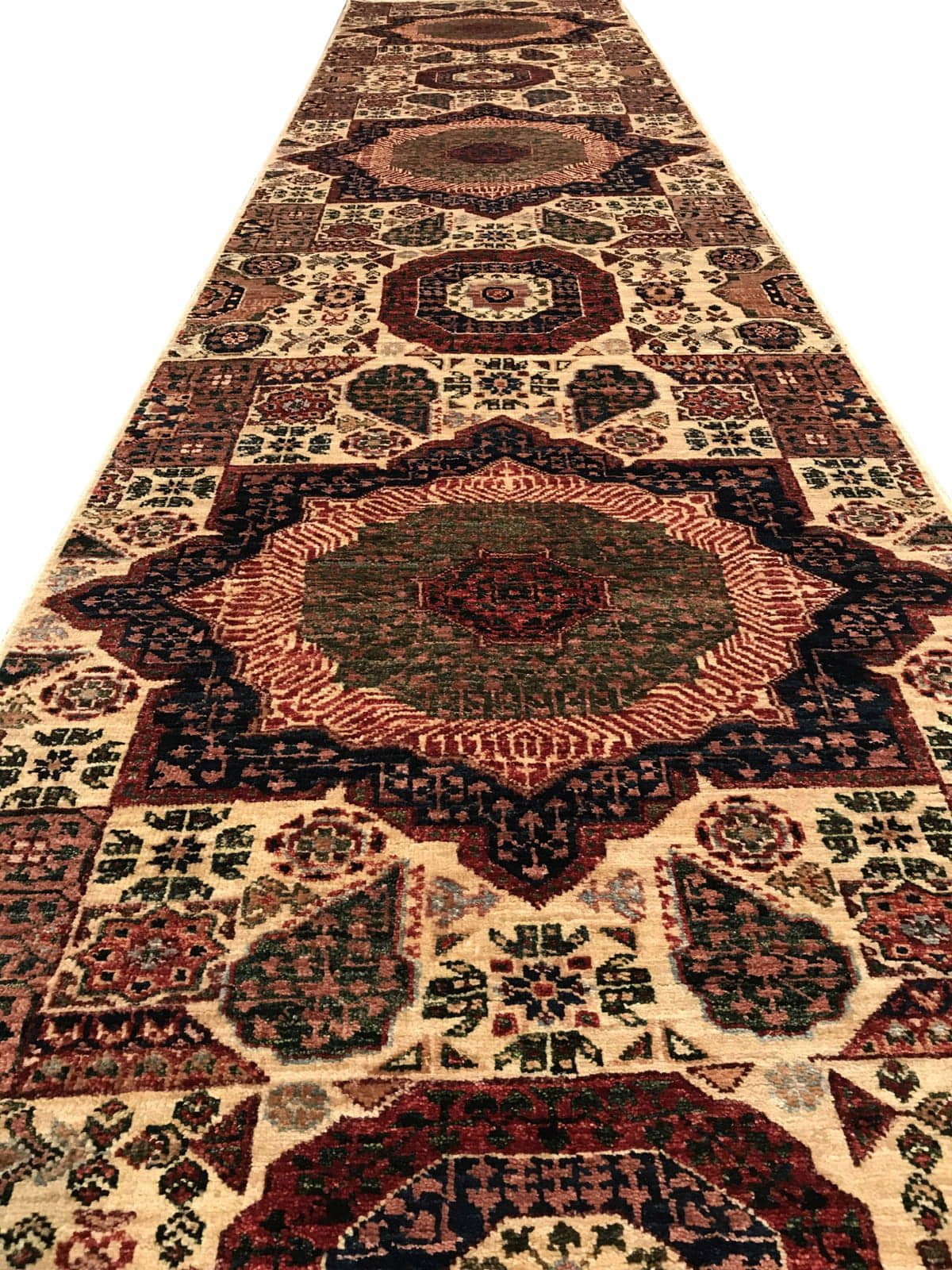 Afghan Turkaman weave Runner in 15th century mamluk design 429x79cm | Rug# 25528