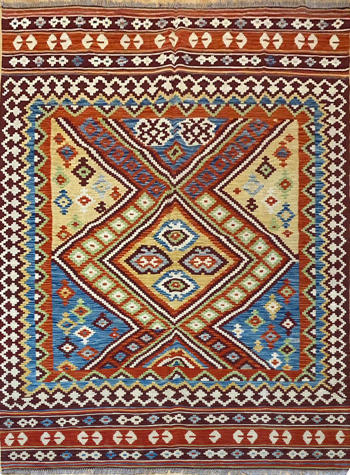 Afghan Maimaneh Flatweave-Kilim 259x183cm | Rug# 25886