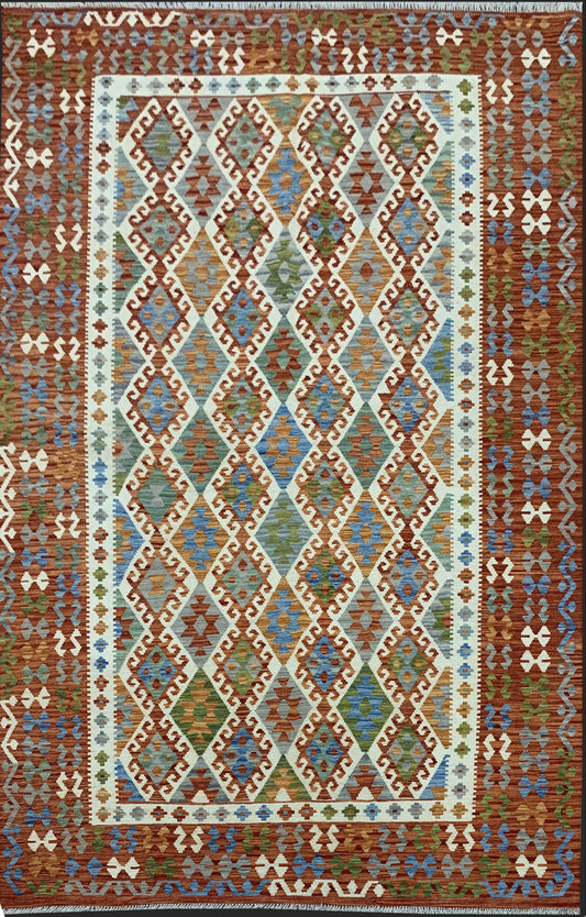 Afghan Flatweave Kilim 296x210cm | Rug# 26087