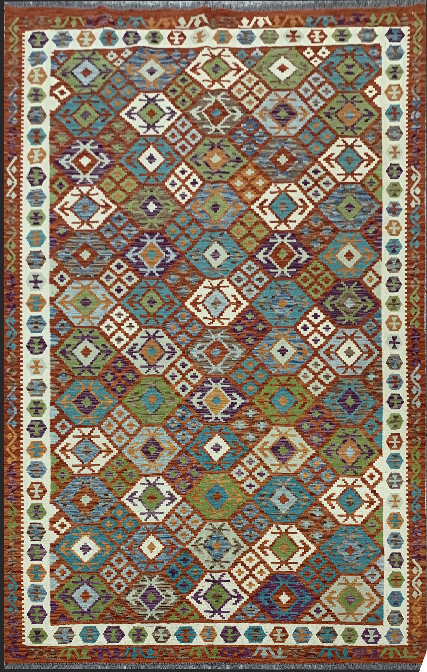 Afghan Flatweave Kilim 294x208cm | Rug# 26096