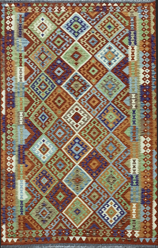 Afghan Maimaneh Kilim 253x183cm | Rug# 26103