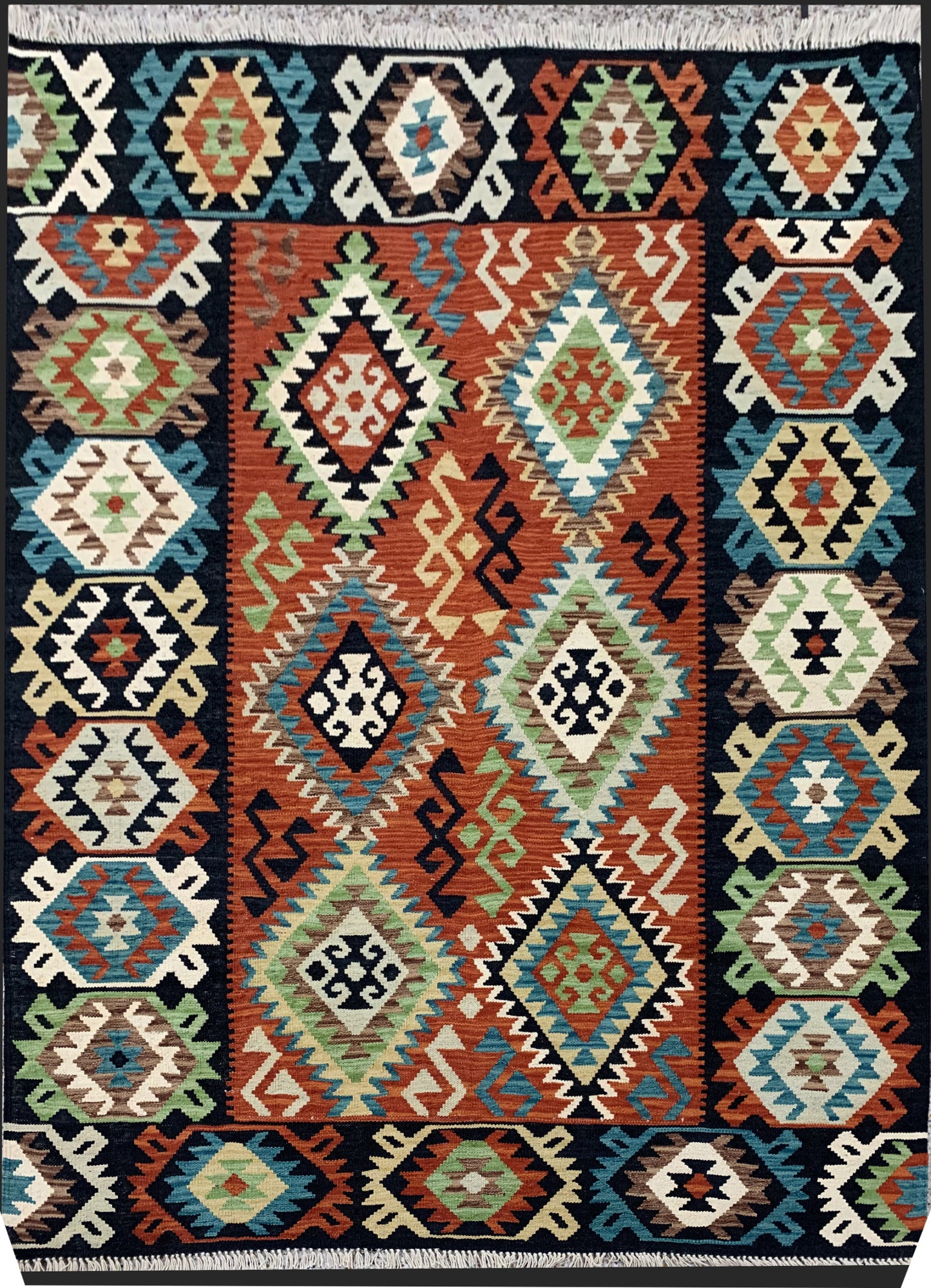 Afghan Maimaneh Kilim 197x154cm | Rug# 26128