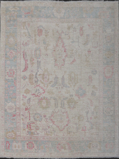 Classic rug in 17th-C Oushak design, organic dyes, 304x242cm | Rug# 26188