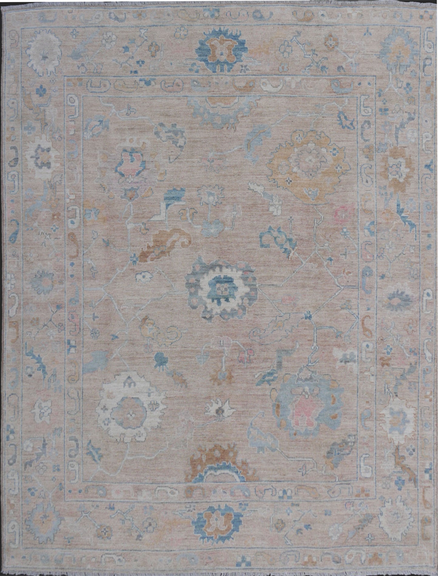 Afghan Turkaman weave, 18th-century Oushak inspired 296x242cm | Rug# 26190