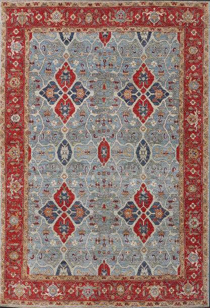 Afghan Turkaman weave, 18th-century Oushak inspired 235x166cm | Rug# 26194