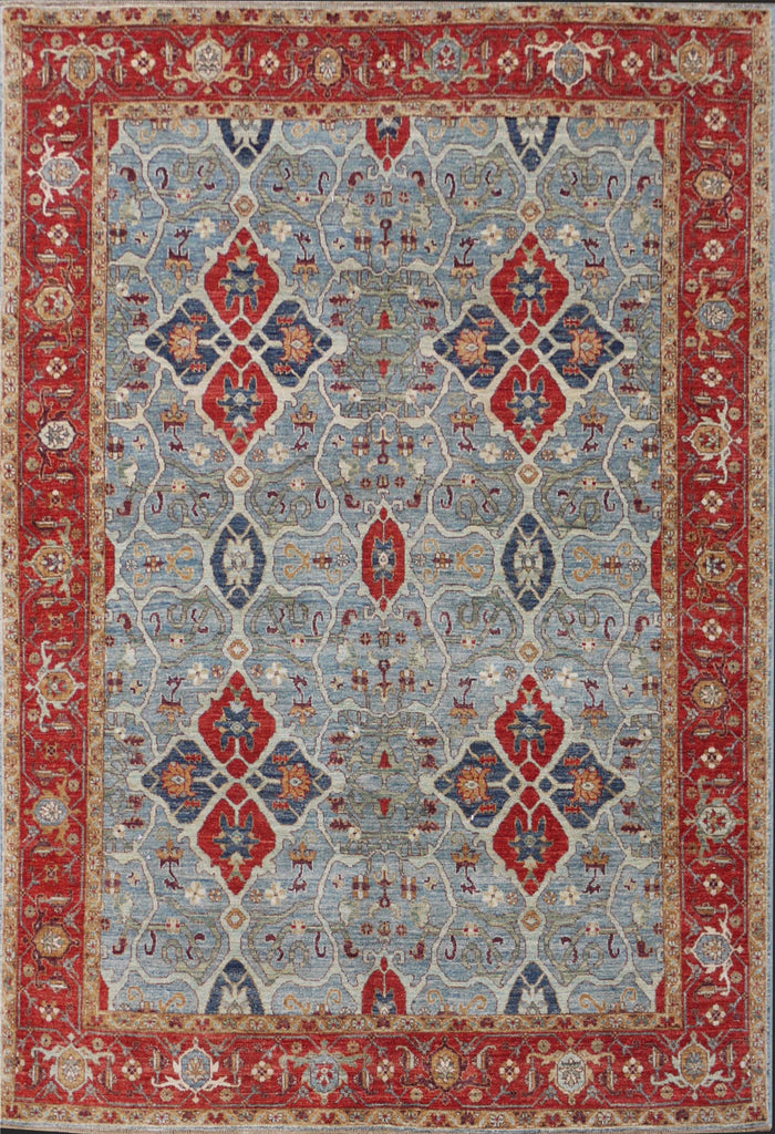 Afghan Turkaman weave, 18th-century Oushak inspired 235x166cm | Rug# 26194