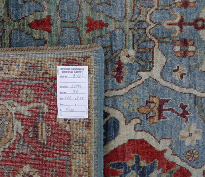 Afghan Turkaman weave, 18th-century Oushak inspired 235x166cm | Rug# 26194