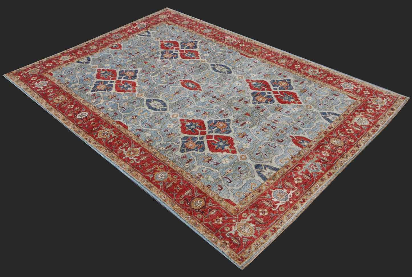 Afghan Turkaman weave, 18th-century Oushak inspired 235x166cm | Rug# 26194