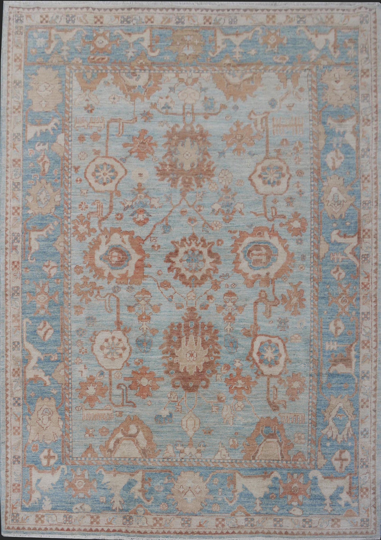 Afghan Turkaman weave, 18th century Oushak inspired 209x144cm | Rug# 26200