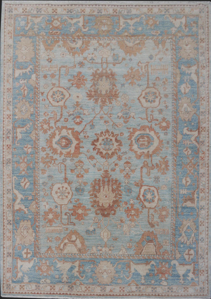 Afghan Turkaman weave, 18th century Oushak inspired 209x144cm | Rug# 26200