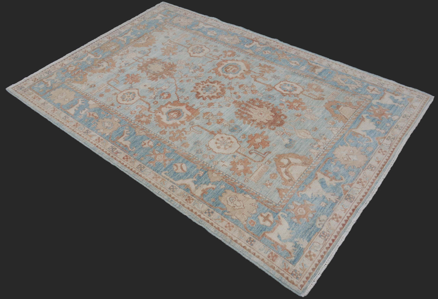 Afghan Turkaman weave, 18th century Oushak inspired 209x144cm | Rug# 26200