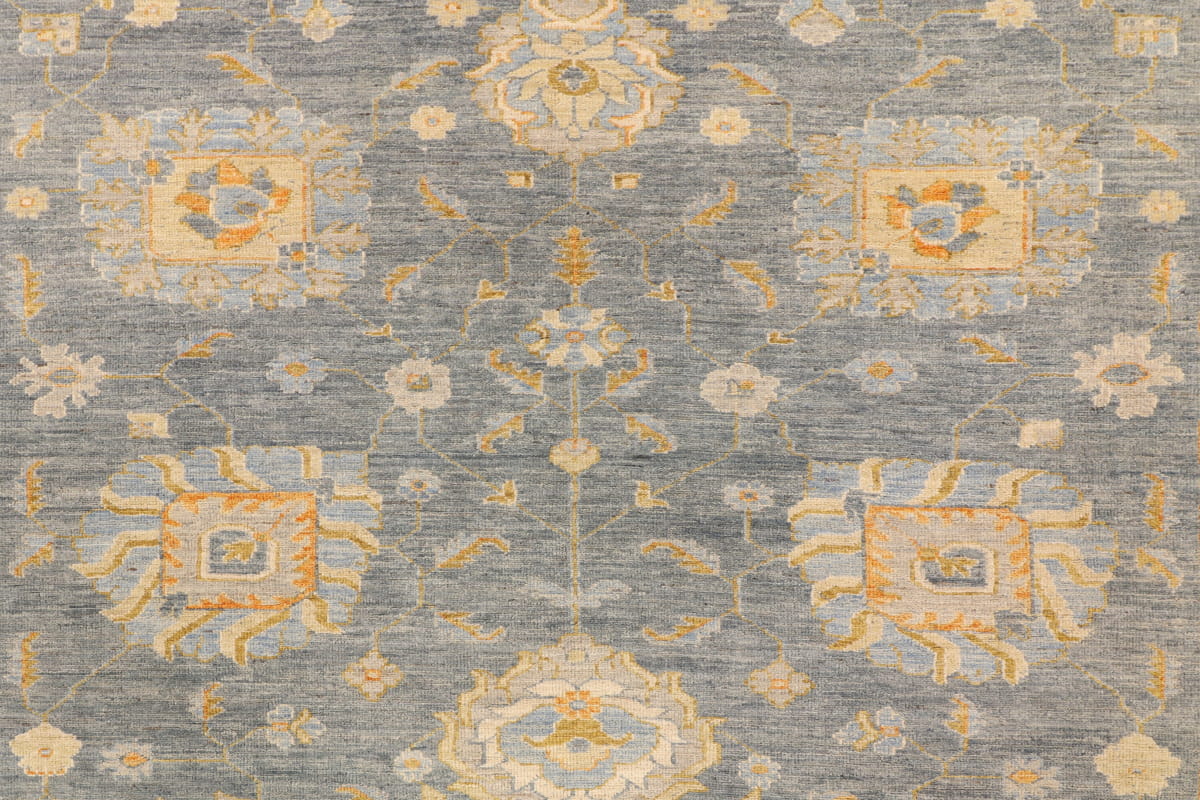 Afghan Turkaman weave, 17th century Oushak design 296x253cm | Rug# 26291