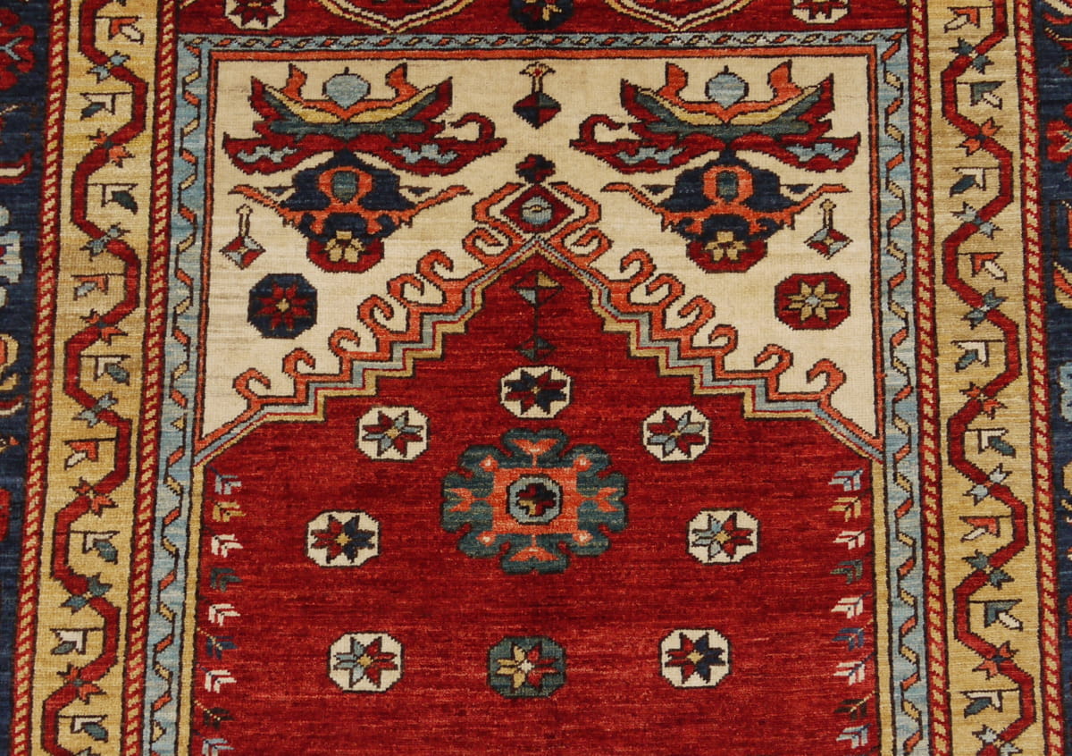 Chechen weave Uzbek, Ancient Turkish Prayer-Rug design, 197x153cm | Rug# 26329