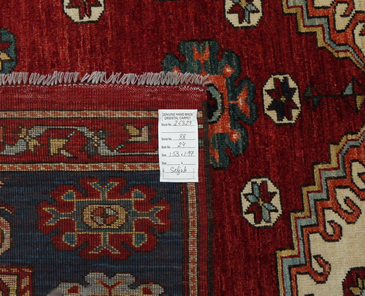 Chechen weave Uzbek, Ancient Turkish Prayer-Rug design, 197x153cm | Rug# 26329