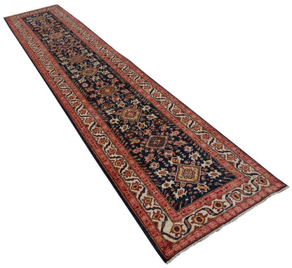 Afghan Turkaman weave in 19th century Malayer design 442x90cm | Rug# 26354