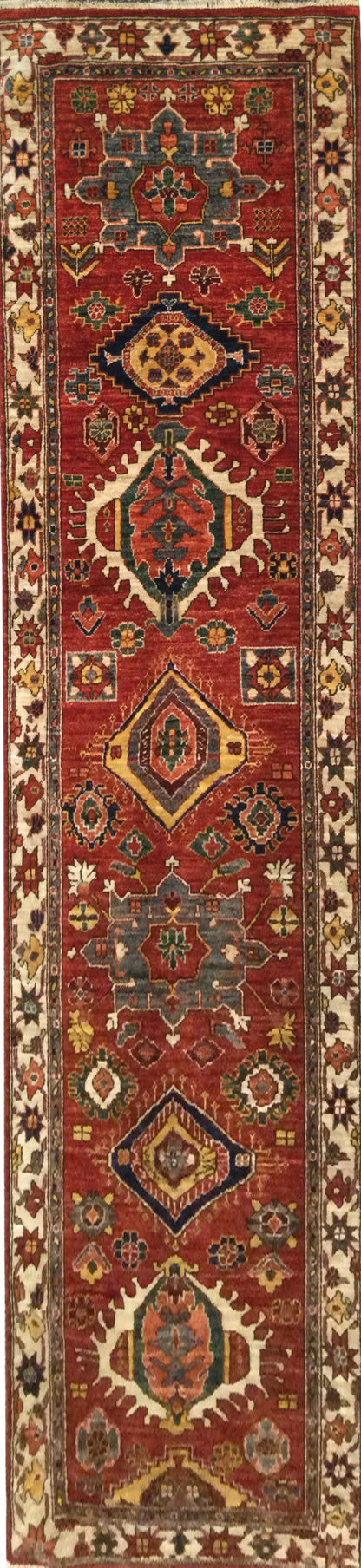 Afghan Turkaman weave hall-runner in 19th century Heriz 295x75cm | Rug# 26388