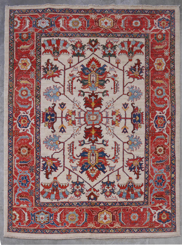 Afghan Turkaman weave, 19th century Heriz-Serapi design 200x150cm | Rug# 26449