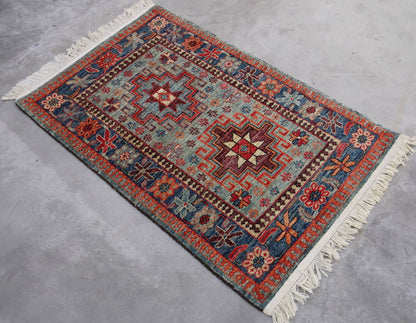 Afghanistan Turkaman Weave in Caucasian design 132x84cm | Rug# 26455