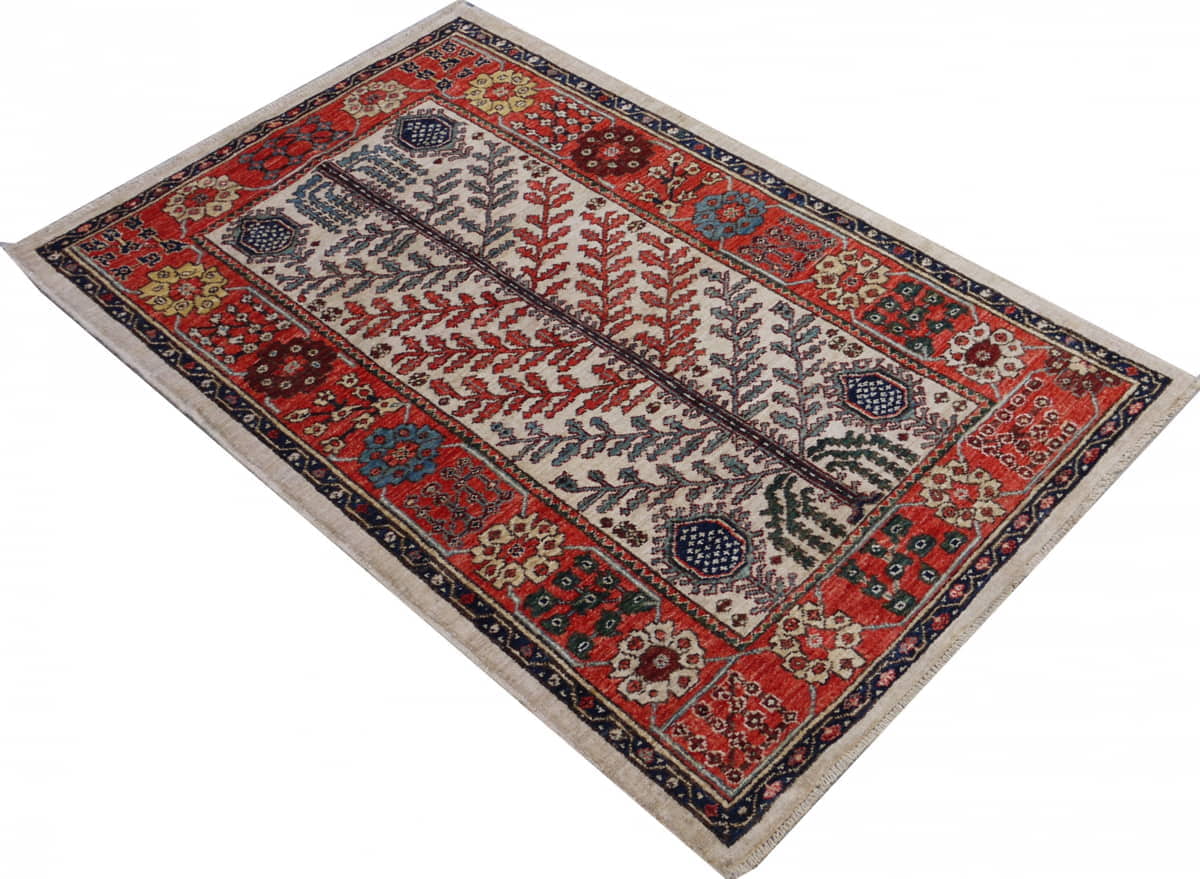 Afghan Turkaman Caucasian-Garden 150x92cm | Rug# 26462