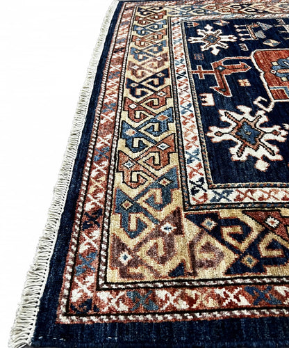 Afghan Turkaman Weave, 19th century Kazak design 185x123cm | Rug# 26477