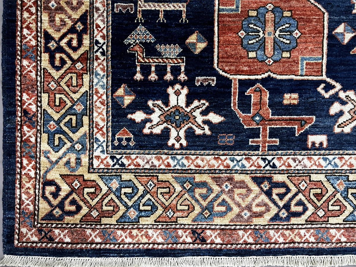 Afghan Turkaman Weave, 19th century Kazak design 185x123cm | Rug# 26477