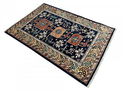 Afghan Turkaman Weave, 19th century Kazak design 185x123cm | Rug# 26477