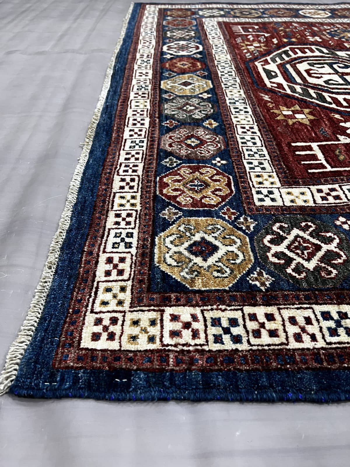 Afghan Turkaman Weave, 19th century Kazak design 230x166cm | Rug# 26480