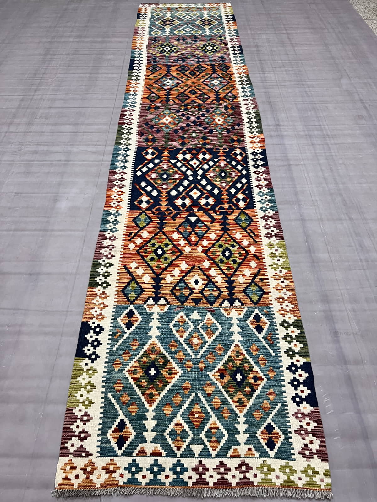 Afghan Kilim Runner 385x86cm