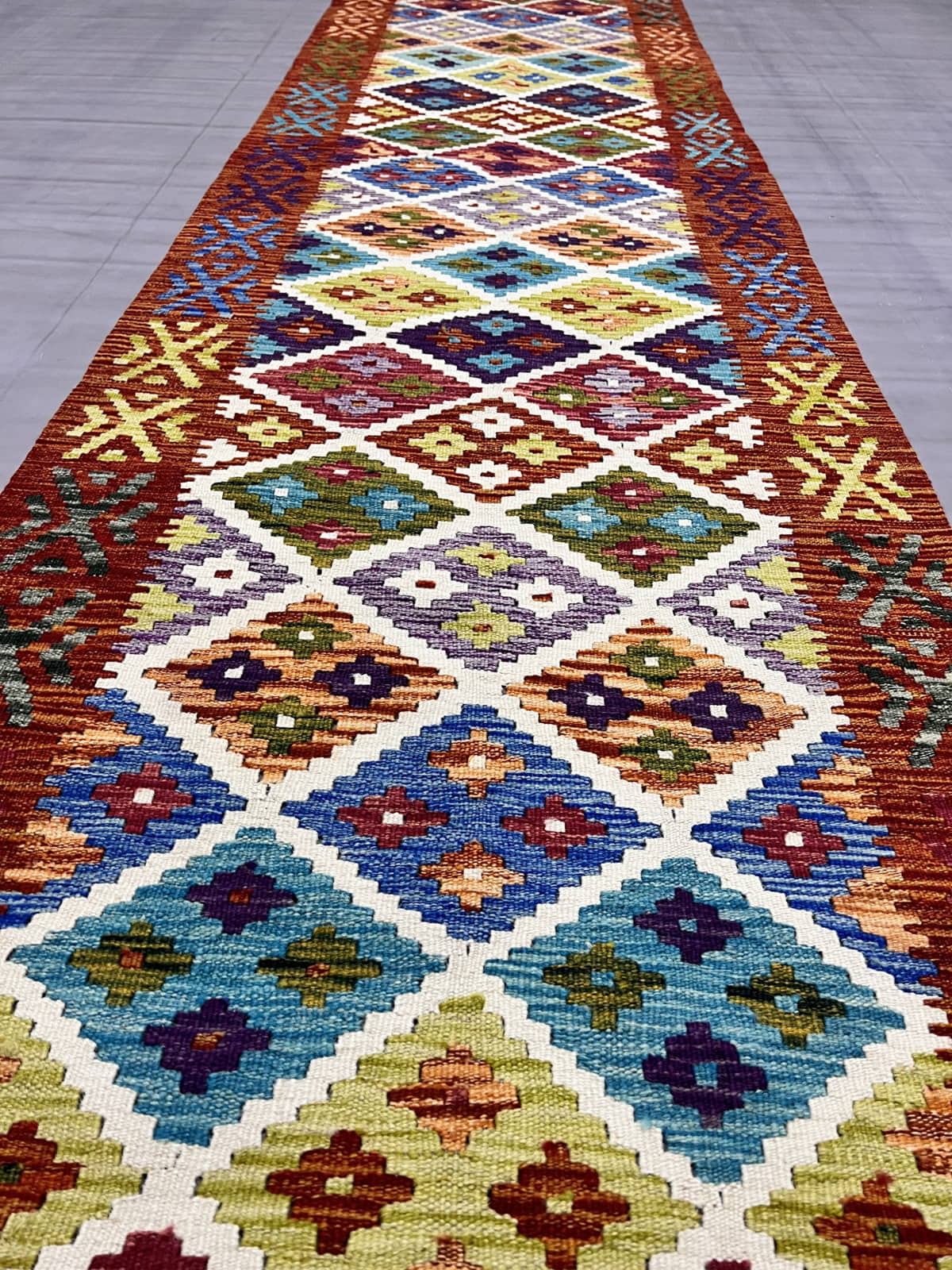 Afghan Kilim Runner 403x82cm | Rug# 26500