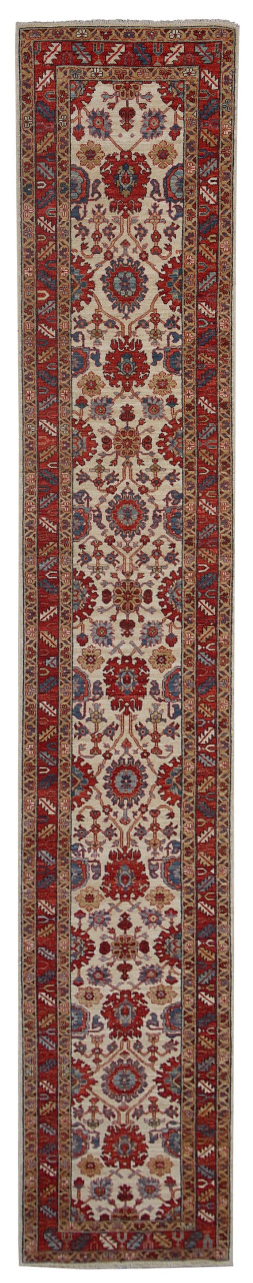 Hand knotted Afghan Turkaman Hall-Runner 512x80cm | Rug# 26523