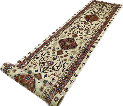 Afghan Turkaman weave Hall-Runner, 19th century Caucasian design 697x102cm | Rug# 26554