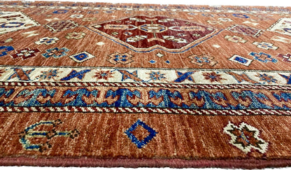 Custom-Made Afghan Turkaman Hall-Runner in 19th century Caucasian design 576x97cm | Rug# 26557