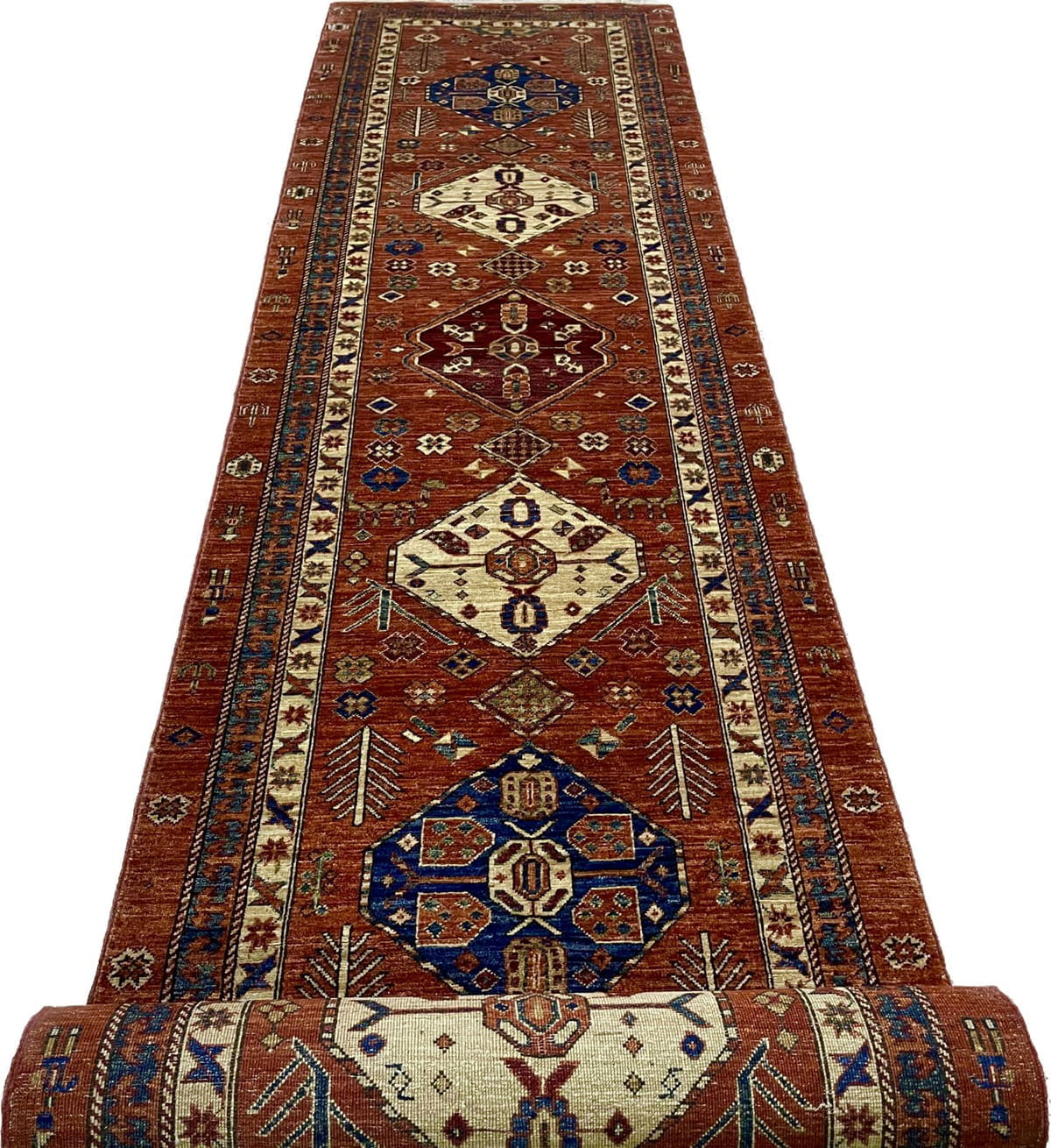 Custom-Made Afghan Turkaman weave Hall-Runner 578x97cm | Rug# 26558