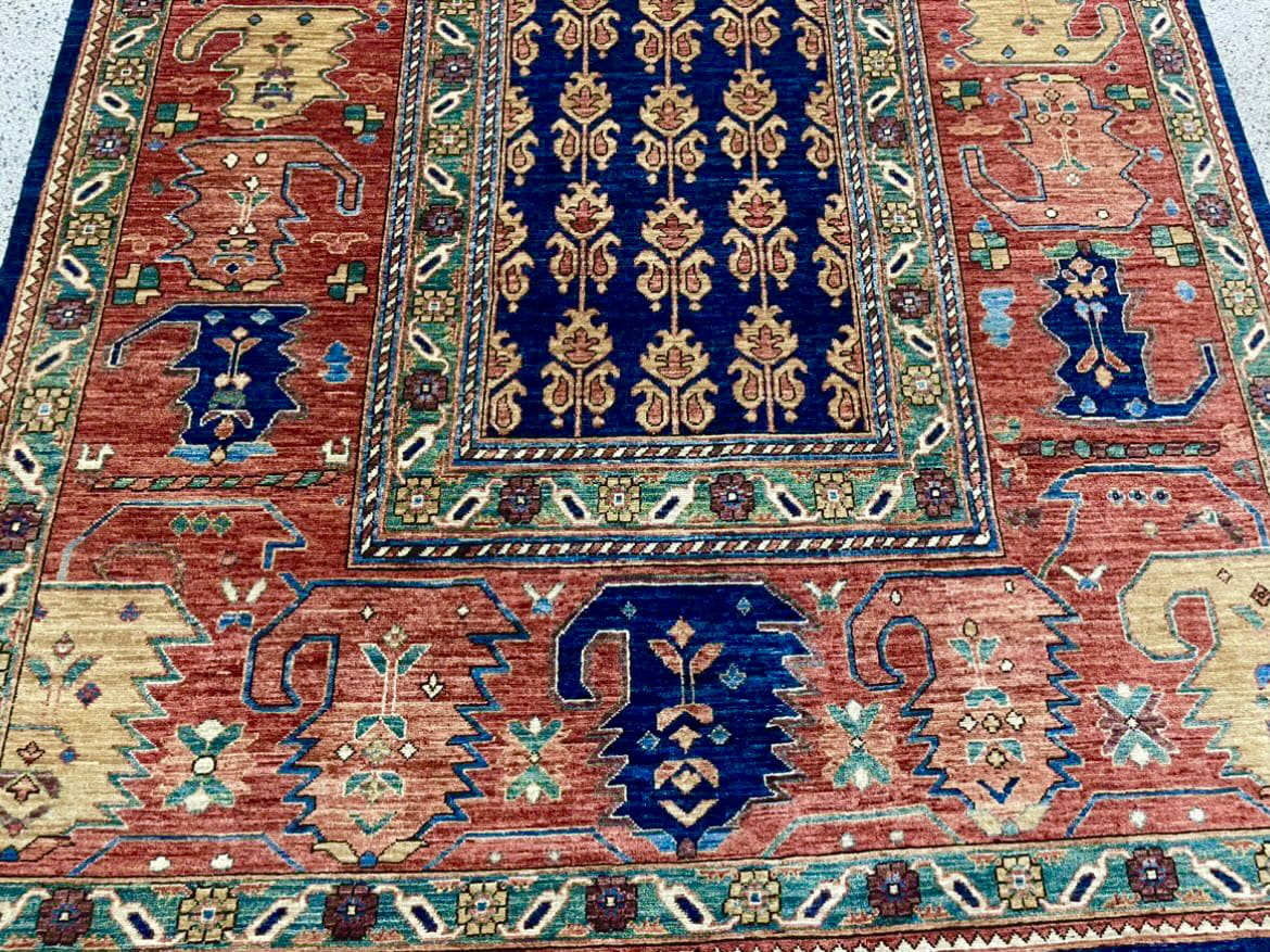 Afghan Turkaman weave, 19th century Caucasian inspired, 269x184cm | Rug# 26568