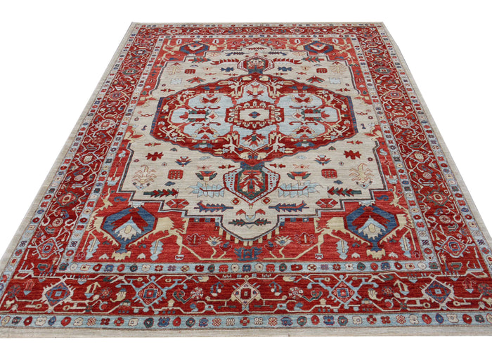 Afghan Turkaman weave, 19th century Serapi design 363x273cm | Rug# 26590