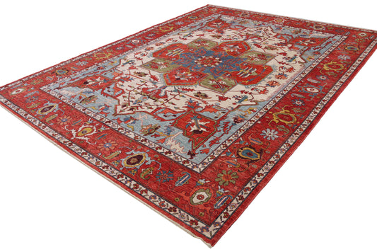 Afghan Turkaman weave, Heriz Serapi design 368x274cm | Rug# 26592