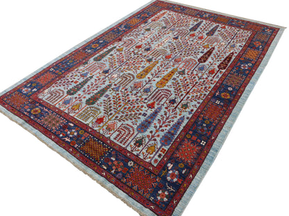 Afghan Turkaman weave, Safavid Garden 270x186cm | Rug# 26596