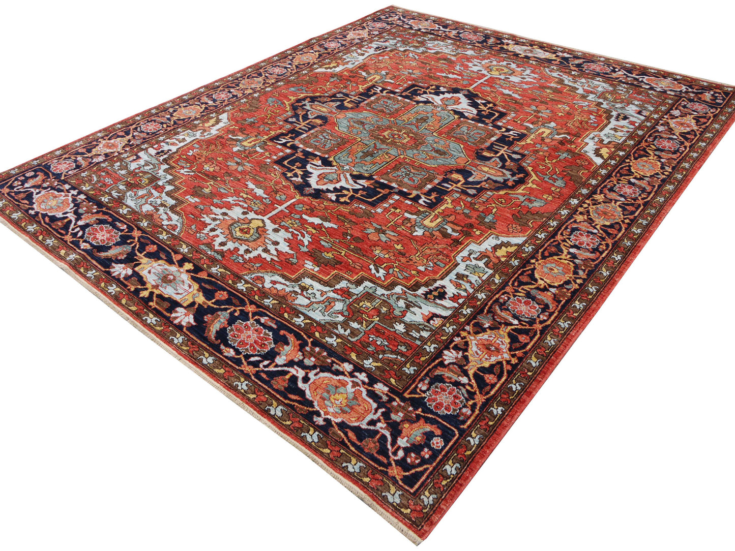 Afghan Turkaman weave, 19th Century Heriz-Serapi design 301x242cm | Rug# 26605