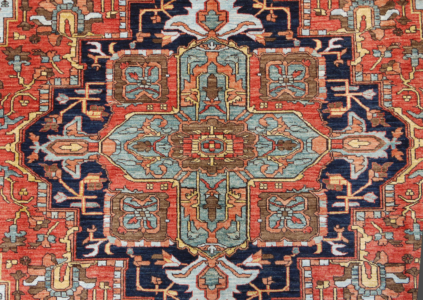 Afghan Turkaman weave, 19th Century Heriz-Serapi design 301x242cm | Rug# 26605