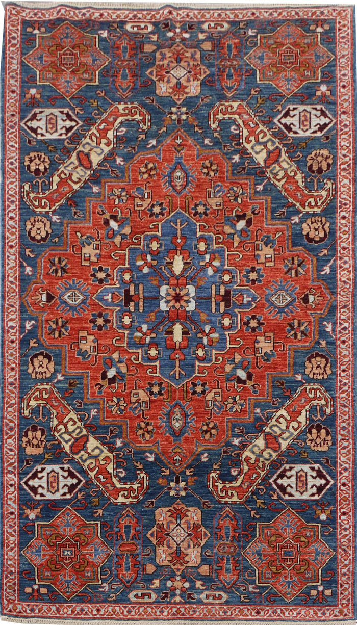 Afghan Turkaman weave, 19th century Caucasian design 228x122cm | Rug# 26611