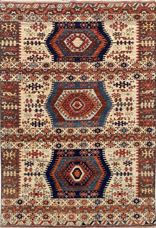 Afghan Turkaman weave, Anatolian design 267x187cm | Rug# 26648