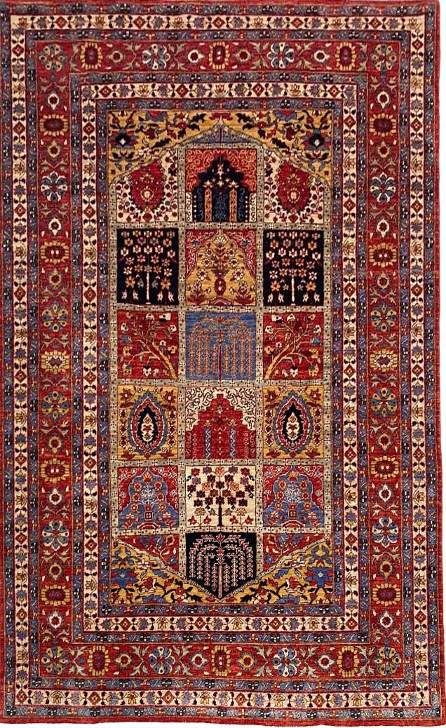 Afghan Turkaman weave, 18th century Tabriz Garden design 273x175cm | Rug# 26649