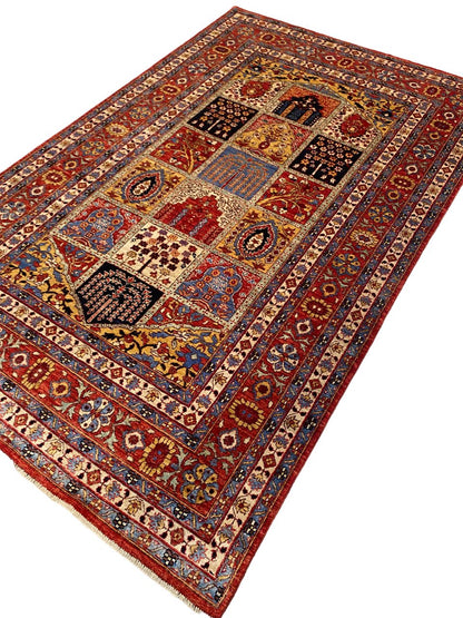 Afghan Turkaman weave, 18th century Tabriz Garden design 273x175cm | Rug# 26649